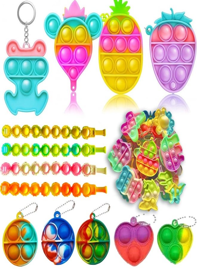 TwCare 125 Pcs Party Favors Fidget Toys Pack, Randomly Selected Pop Sensory Set 65 Stickers Gifts for Kids Adults Boy Girl Stocking Stuffers Autistic Goodie Bag Filler Treasure Box Classroom Prizes School - Image 2